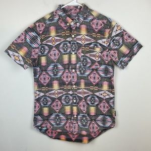 Men’s 100% Cotton Button Down Short Sleeve Patterned Shirt